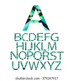 Alphabet vector pixelated paper