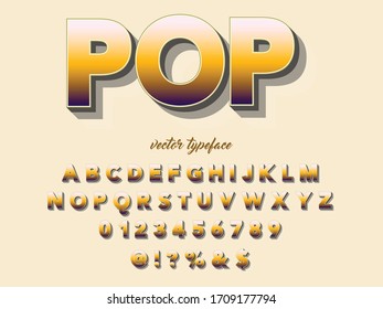 Alphabet vector, Retro font, letters and numbers gold  style
