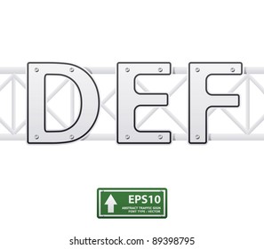 alphabet vector road sign style set