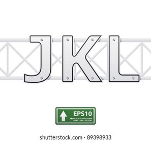 alphabet vector road sign style set