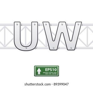 alphabet vector road sign style set