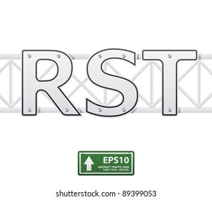 alphabet vector road sign style set
