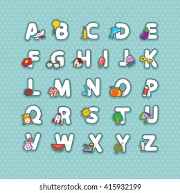 alphabet vector set