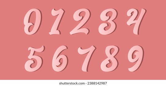 Alphabet Vector Set Number, Artistic Intersection. Decorative Letters Banner Birthday or Holiday Party.