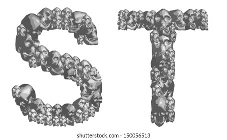 Alphabet Vector Skull 