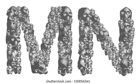 Alphabet Vector Skull 