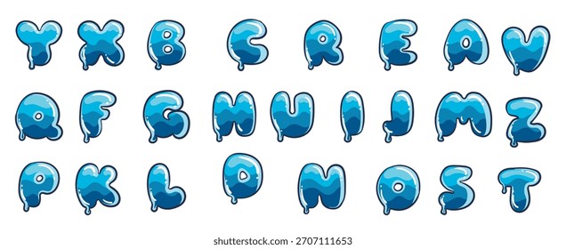Vector del alfabeto. Ilustración vectorial del alfabeto del agua