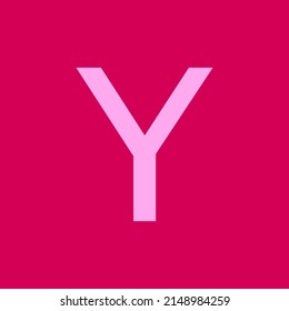 Alphabet vector of "Y" with light pink background.