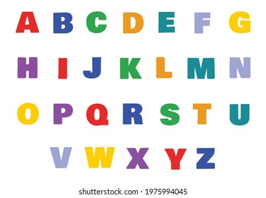 Alphabet vector.ABCD vector illustration colorful letters