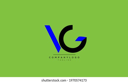  Alphabet VG , GV   initial Letter Monogram Icon Logo vector illustration