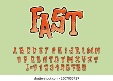 Alphabet Vintage Custom Type Cartoon Vector