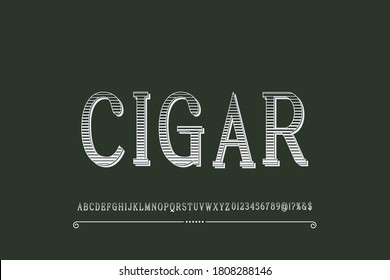 alphabet vintage font, typeface design, green  style background, alphabet vector design