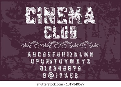 alphabet vintage font, typeface design, new style background vector