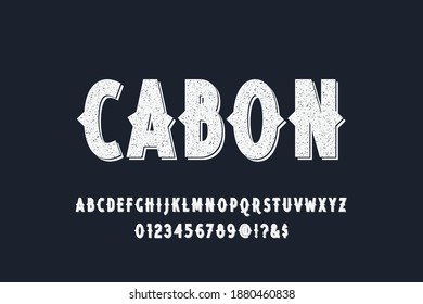 alphabet vintage font, typeface design vector, blue style background