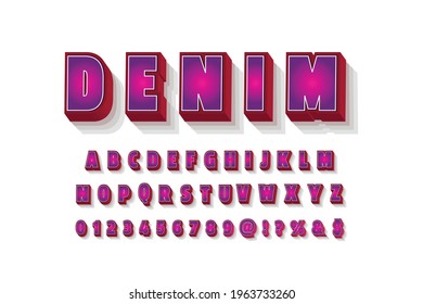 alphabet vintage font, typeface design, white and pink style background