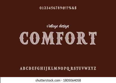 alphabet vintage font, white and red style background vector, typeface design