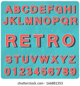 Alphabet vintage style. Vector illustration.