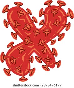 an alphabet with a virus bacteria theme