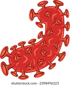 ein Alphabet mit einem bakteriellen Virusthema