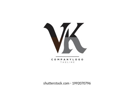 Alphabet VK , KV  initial Letter Monogram Icon Logo vector illustration

