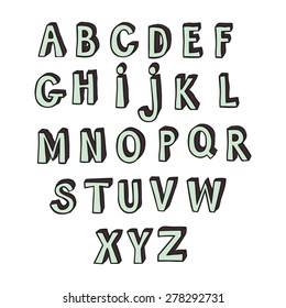 alphabet volumetric, sketch