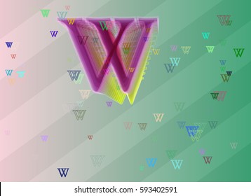 Alphabet W art template