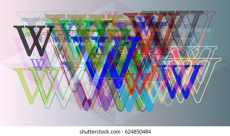 Alphabet W background icon