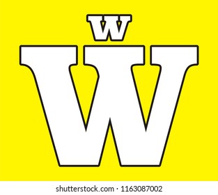 ALPHABET W CAPITAL LETTER VECTOR ICON 