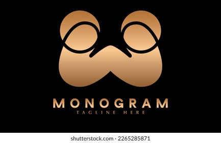 Alphabet w gym power abstract monogram vector logo template