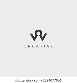 Alphabet W letter lock logo vector template illustration.