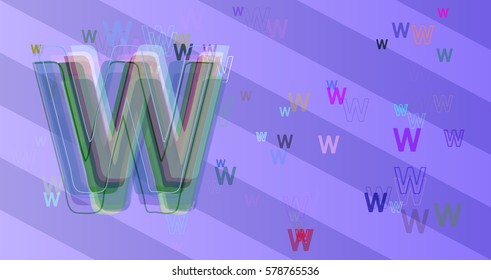 Alphabet W pattern art