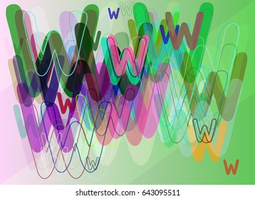 Alphabet W pattern icon