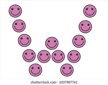 alphabet "W" is smile vector and font.