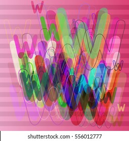 Alphabet W template icon