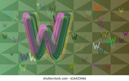 Alphabet W template vector