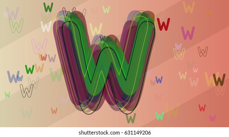 Alphabet W texture background