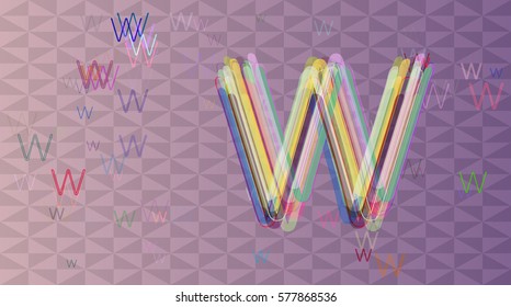 Alphabet W texture template