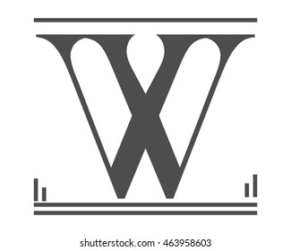 alphabet W alphabet typography font uppercase image vector icon