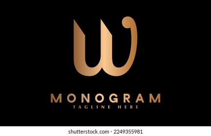 Alphabet W Water abstract monogram vector logo template