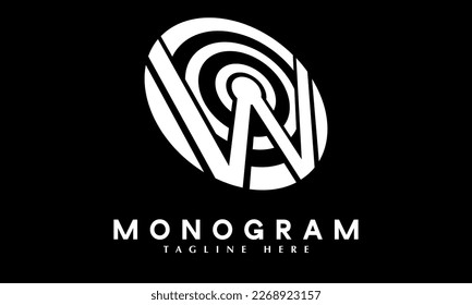 Alphabet W Wireless Technology Logo abstrakte Monogramm-Vektorvorlage