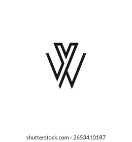 Alfabeto W e Y Letra Monograma Logo Design. Modelo de vetor inicial.