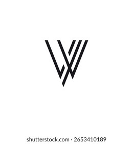 Alfabeto W e Y Letra Monograma Logo Design. Modelo de vetor inicial.