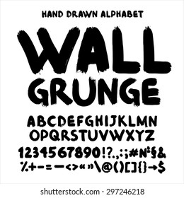 Alphabet. Wall Grunge Letters. 