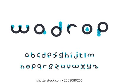 Alphabet Water Drop Modern Style Nature Template