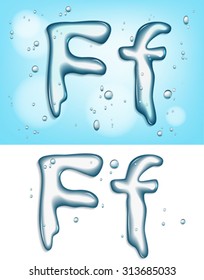 Alphabet water letter F