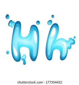 Alphabet water letter H