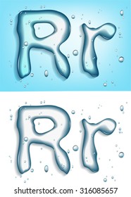 alphabet water, letter r