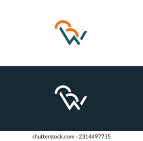 Alphabet WB, BW letter logo design. Flat vector logo design template illustration.