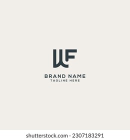 Alphabet WF FW letter logo design. Flat vector logo design template illustration.