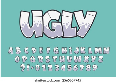 Alphabet White Fat Graffiti Vector Letters